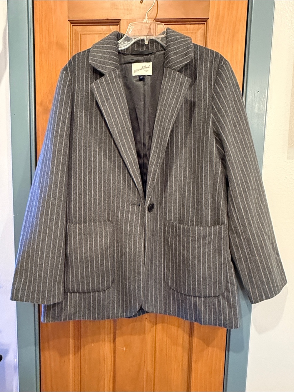 Universal Thread Gray Pinstripe Blazer Jacket